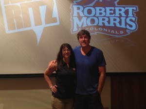 Robert Morris University's Bobbie Jo Belus with Adam Ritz