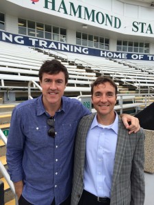 Adam with Andrew Seymour at Hammond Stadium, spring training home of the Minnesota Twins