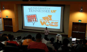 Adam Ritz broadcasting with the Tennessee Volunteers football team