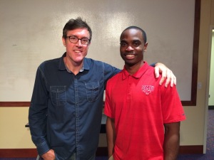 Adam Ritz with SMU Life Skills Coordinator Mike Walker