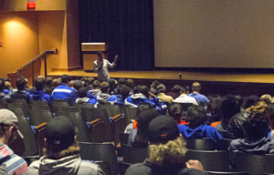 Adam Ritz broadcasts at the university of Texas Arlington